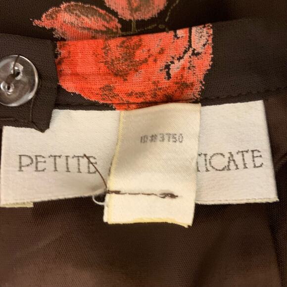 Petite Sophisticate Vintage Rose Brown Sheer A Line Maxi Skirt Size 14 - Picture 7 of 10